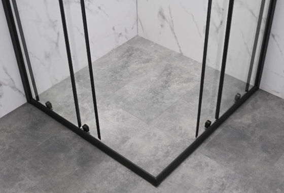 コーナーの浴室の黒フレーム2の味方されたシャワーのキュービクル アルミニウム フレーム