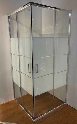 ホワイトブロックガラス 現代の浴室のためのクロームアルミニウムフレームの平方シャワー囲い
